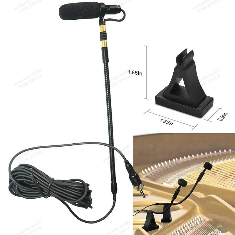 Microfone do Condensador do Instrumento Musical para o Piano com o Acordeão Flexível do Micro-gooseneck Joga o Recolhimento com Atractividade Magnética Que
