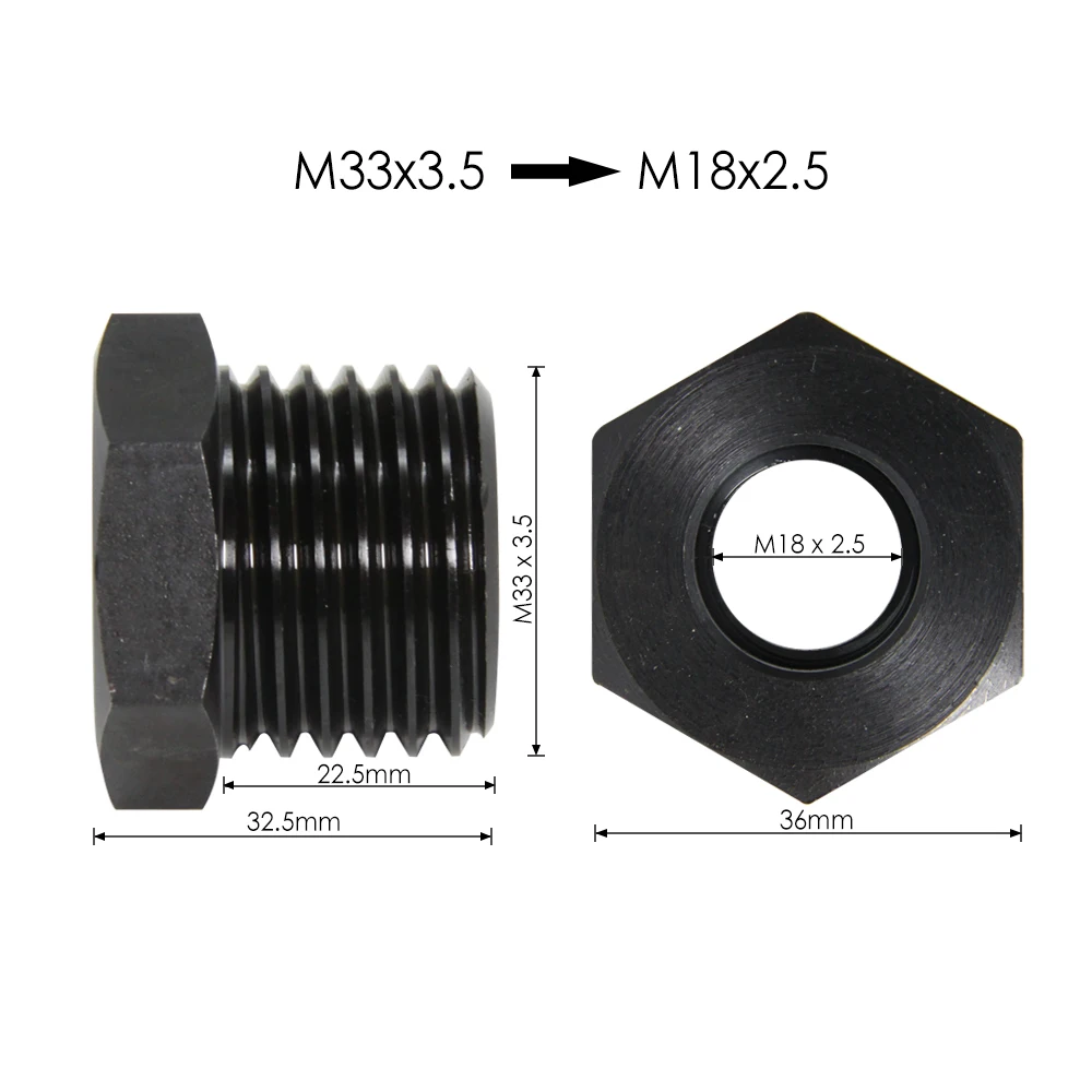 Адаптер патрона для токарного станка по дереву M33x3.5/M18x2.5/1-8TPI/1/4 ''x16