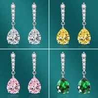 2022 fashion trend new water drop shape ladies long diamond earrings fashion accessories