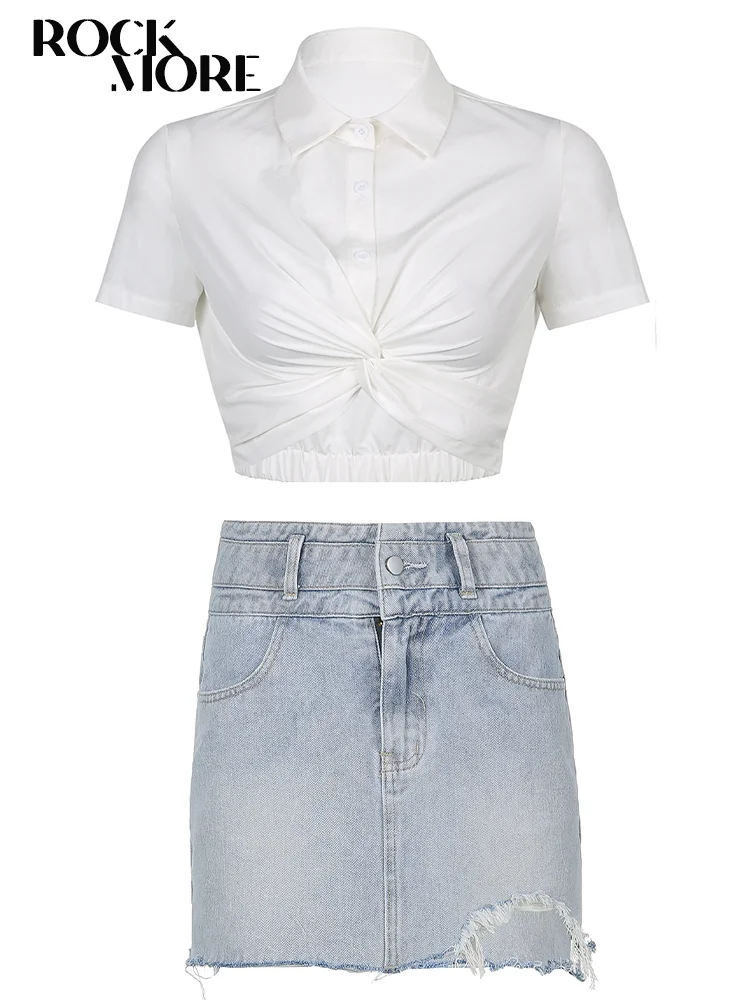 Юбка джинсовая женская летняя с высокой талией в стиле Харадзюку - купить по