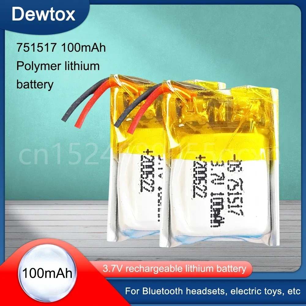 3.7v 100mah 751517 li ion Rechargeable Battery for Cheerson CX-10 CX10 CX12 JJ820 V646 V676 JJ810 RC Helicopter Quadcopter