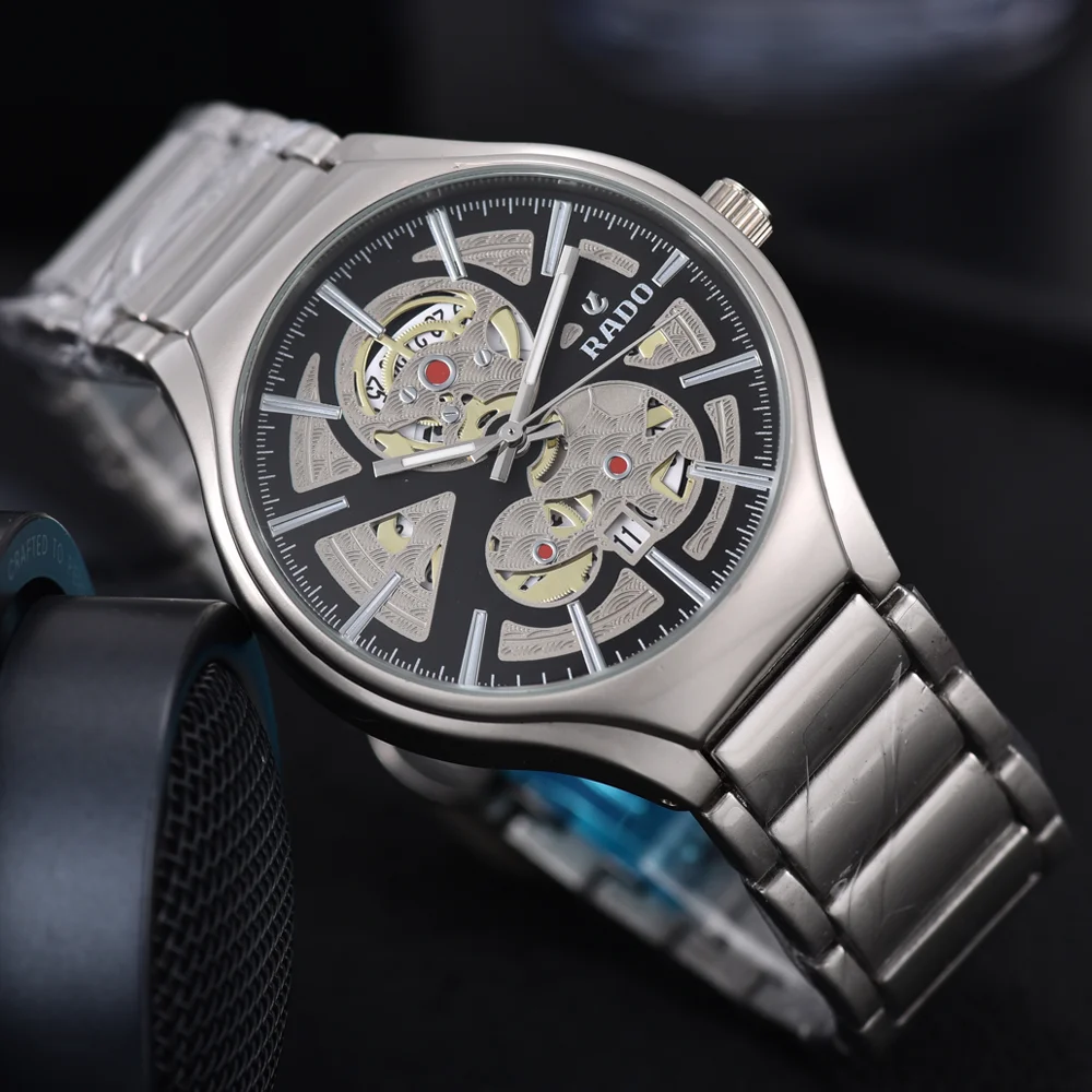 Фото Роскошные часы высшего качества AAA Rado, оригинальные брендовые часы для мужчин, модные многофункциональные кварцевые часы, классические деловые мужские часы AAA №5