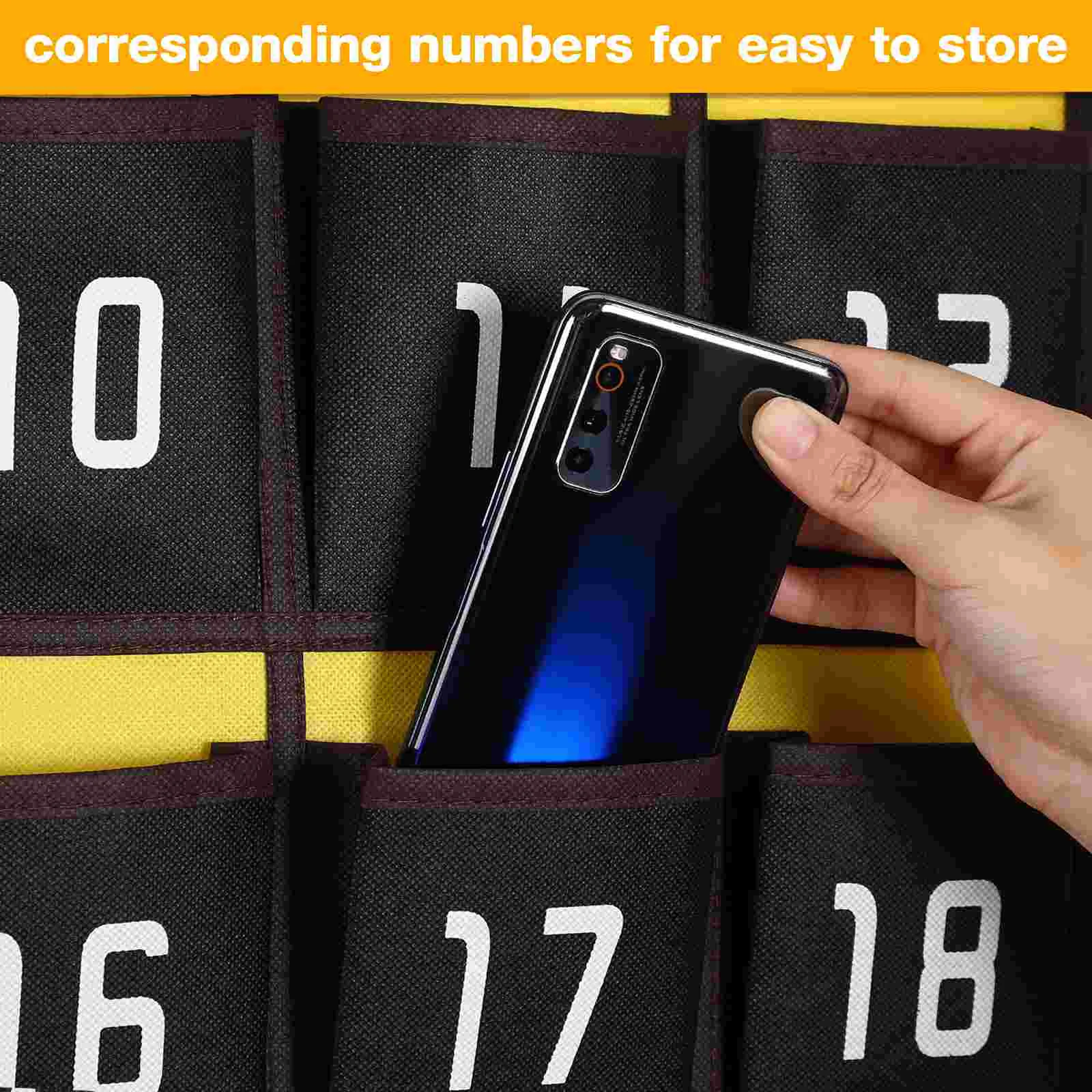 Mobile Storage Bag Cell Holder Classroom Pocket Watch Calculator Holder Numbered Pockets Pocket Chart Student