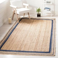 rug 100 natural jute carpet woven rustic style double sided available modern home living area rug floor mat
