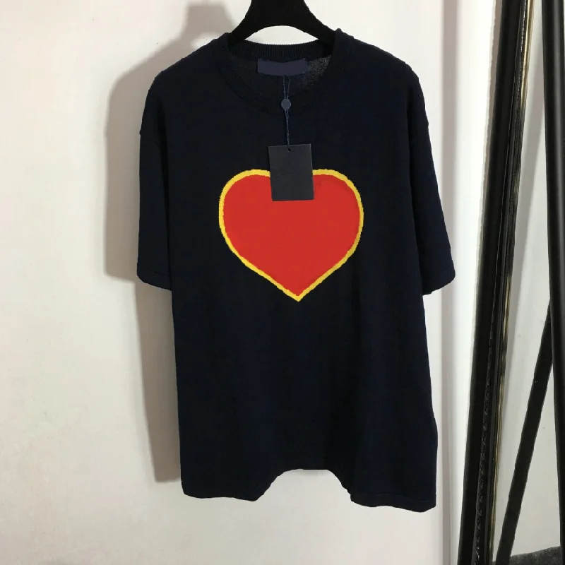 

temperament women's knitted top fashion love letter printing women's T-shirt high quality cotton short sleeve women's sweater