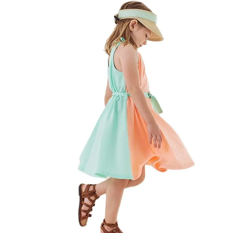 Детское пляжное платье без рукавов на бретельках |