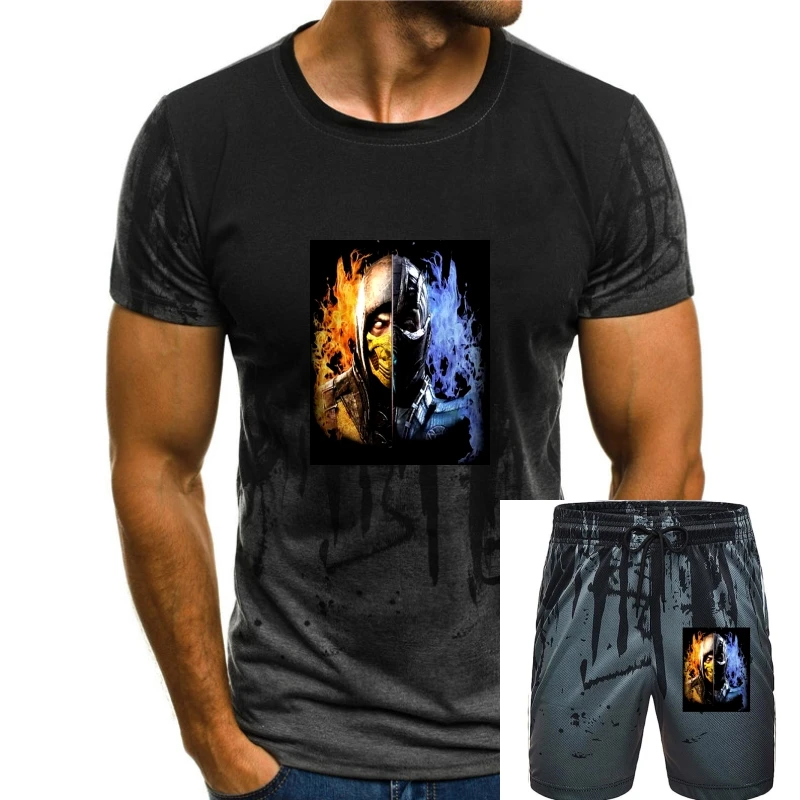 

Men Mortal Kombat X Tees Scorpion VS Sub Zero Clothes MKX Liu Kang Popular Fighting Game T Shirt Fashion Cotton Printed T-Shirts