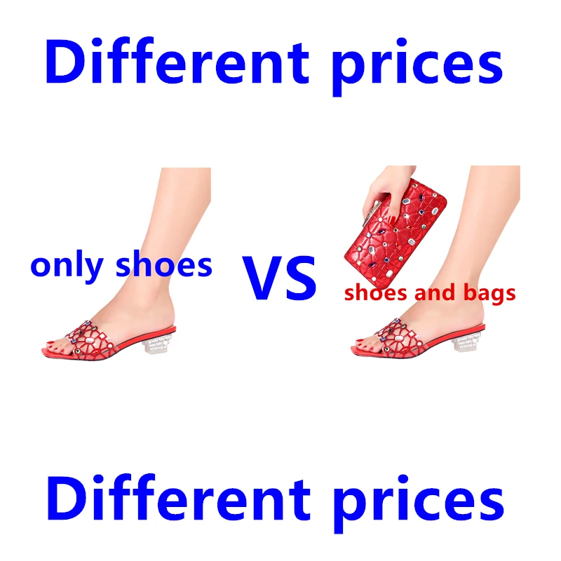 Italian design crystal shiny for wedding travel evening wear party plus size free shipping wholesale summer women's shoe bag set