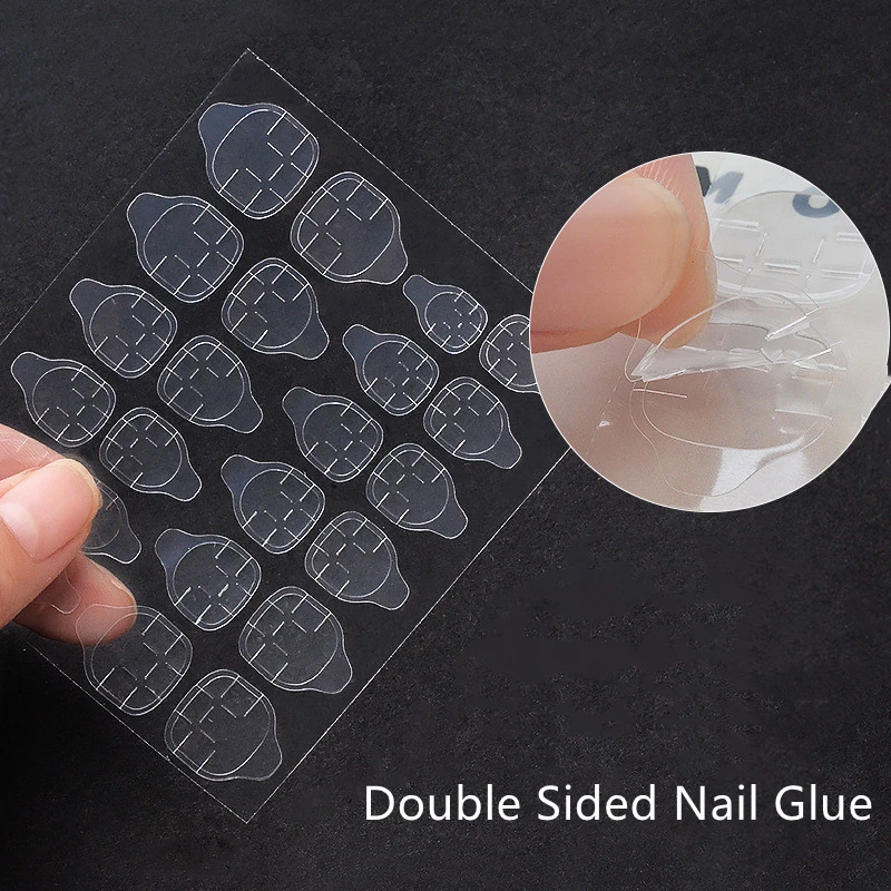 

5 Sheets 120pcs Double Sided False Nail Art Glue Sticker DIY Tips Fake Nail Gel Acrylic Manicure Accessories Makeup Tool