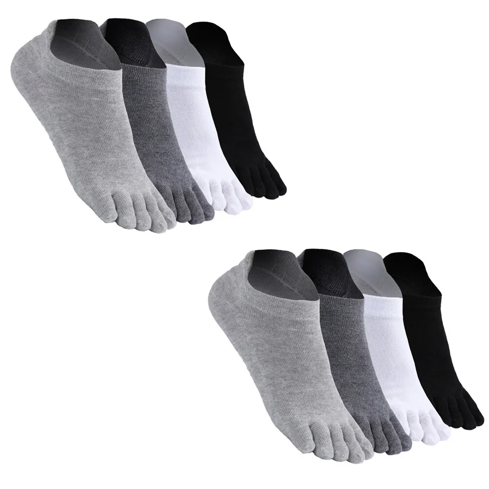4 Pairs Low Cut Socks Skin-friendly Mens Toe Cotton Simple Five-toed Man Sports