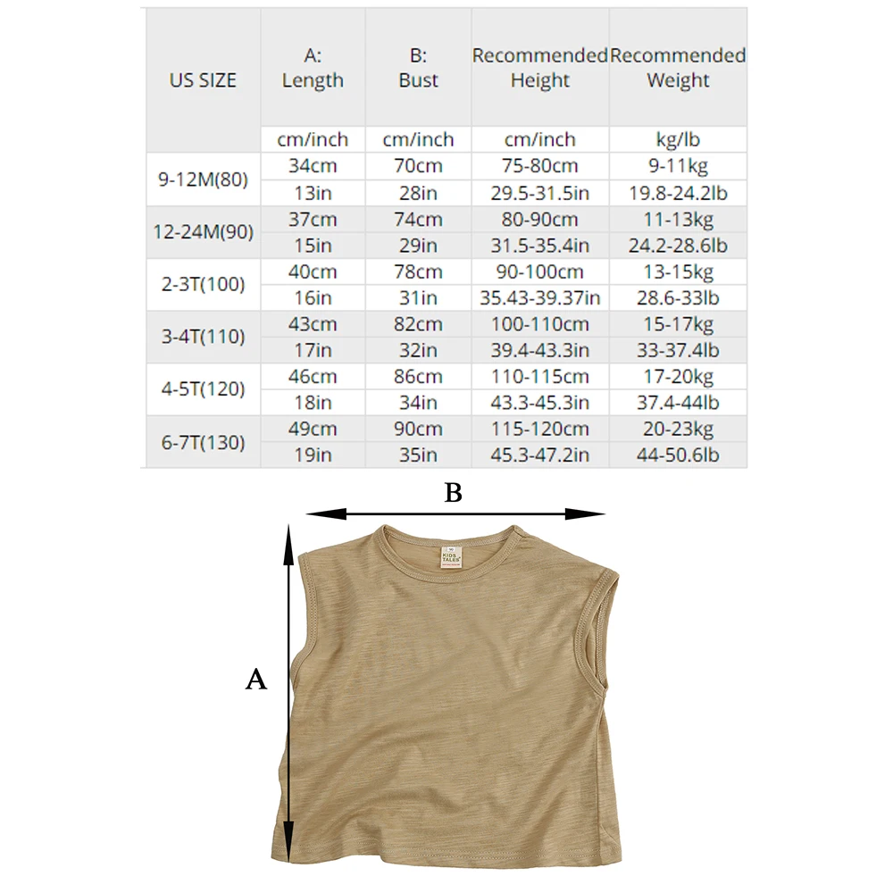 Летняя майка для младенцев и детей однотонная хлопковая футболка без рукавов