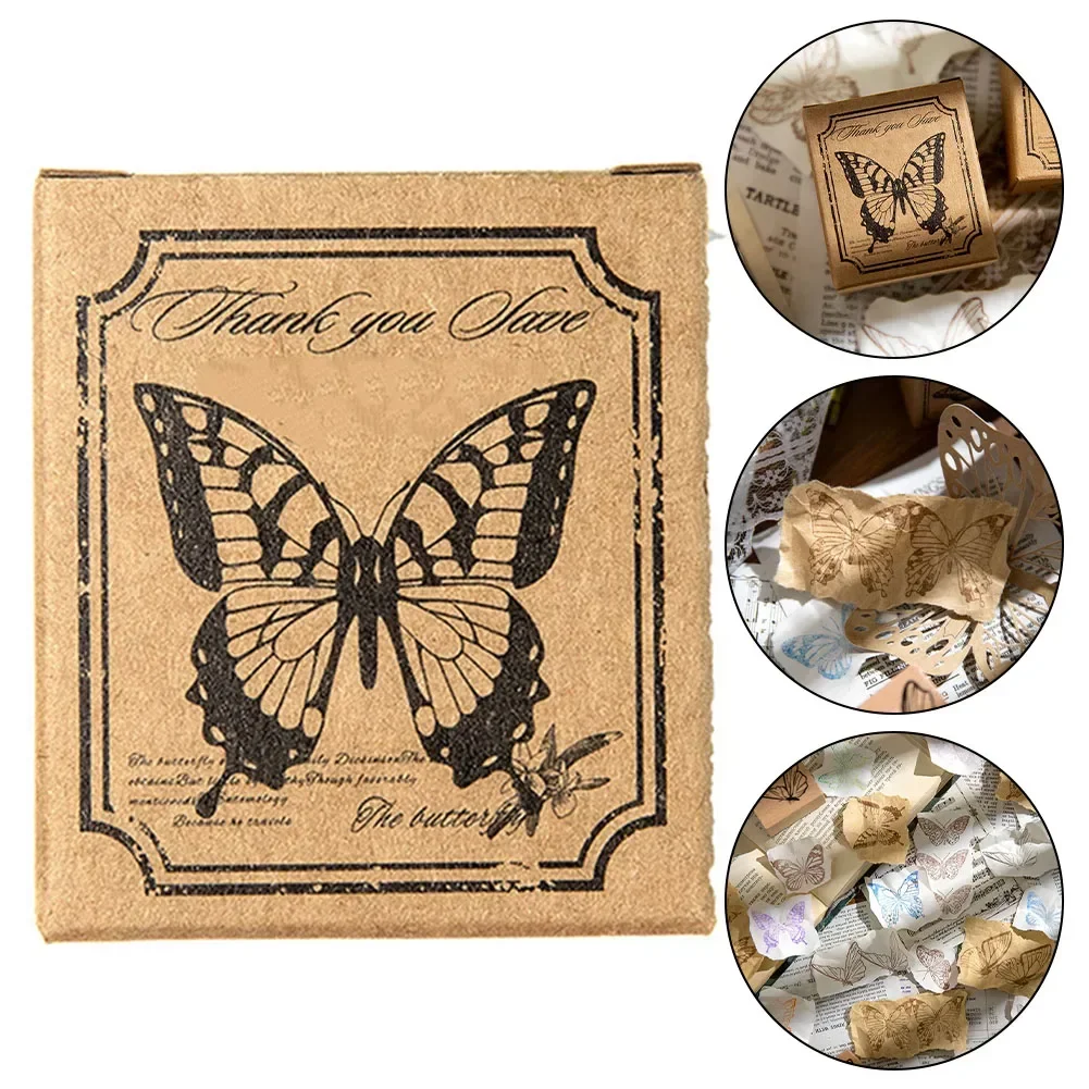 Деревянные резиновые штампы с узором бабочки для DIY Скрапбукинг поздравительные