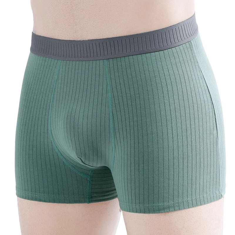 FK 4Pcs/Lot Boxer Male Cotton Panties Men's Underwear Boxers Breathable Sexy Underpants Comfortable Solid BoxerShorts Homme