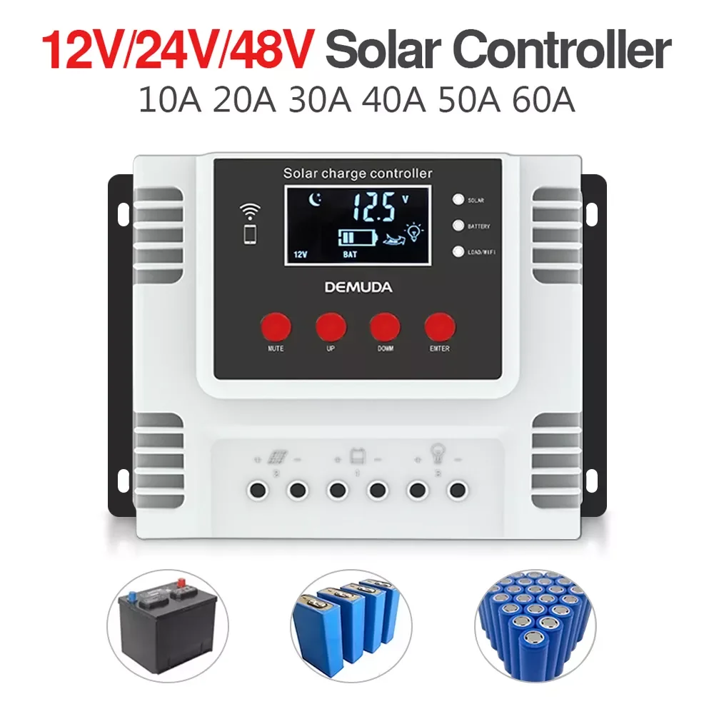 

Солнечный контроллер 10A 20A 30A 40A 50A 60A, контроллеры заряда и разряда аккумуляторов 12 в 24 в 48 в, автоматические солнечные фотоэлектрические сист...