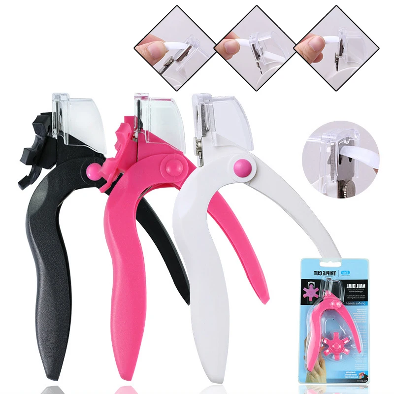 

Professional Acrylic Nail Clipper-Nail Tip Cutter Triple Cut Acrylic Tip Cutter Measuring Dial (6 Size Options) Manicure Tools