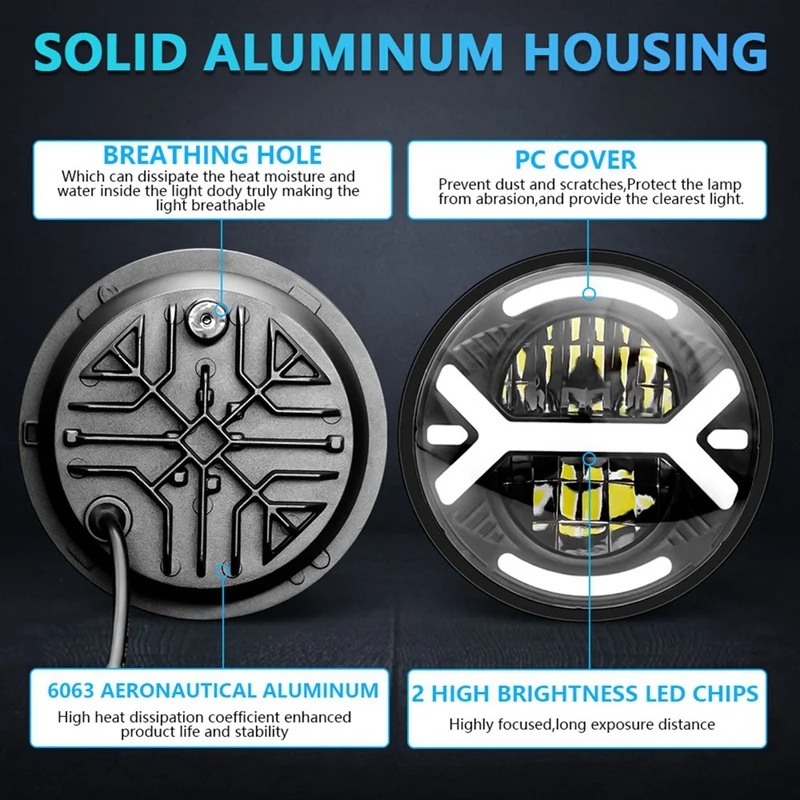 Мотоциклетная светодиодная фара 5 75 дюйма круглая для Sportster Dyna Softail Street Rod Bob