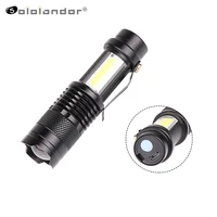 sololandor mini rechargeable led flashlight use xpe cob lamp beads 100 meters lighting distance used for adventure camping etc
