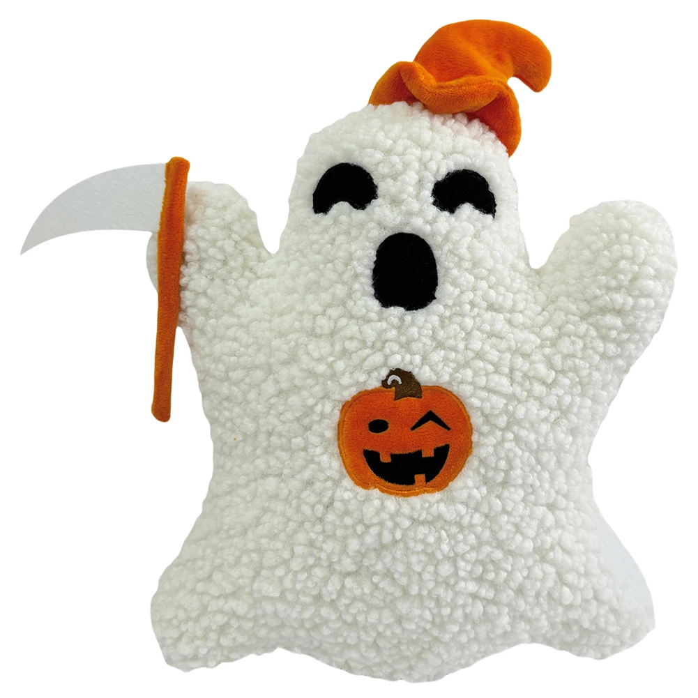 Декоративная жуткая подушка на Хэллоуин мягкая в форме призрака игрушечная с