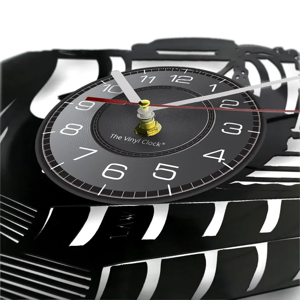 Настенные часы с виниловой пластиной в винтажном стиле