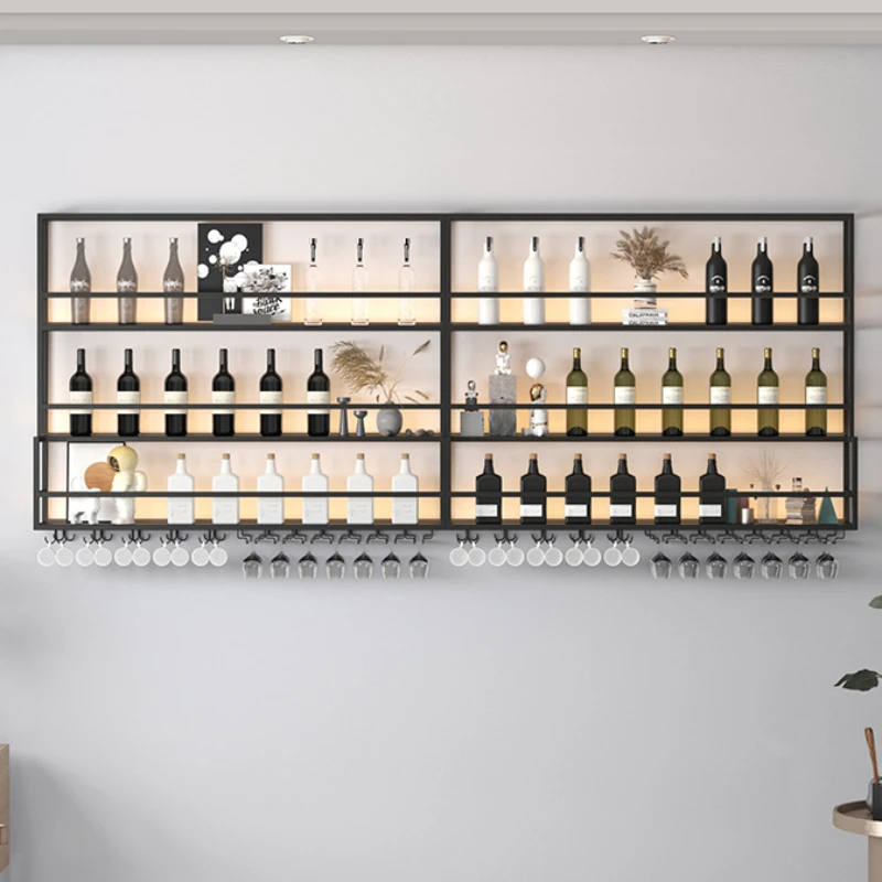 

Nordic Vintage Bar Cabinet Metal Wall Minimalist Party Design Unique Bar Equipment Restaurant Lounge Porte Vin Club Furniture