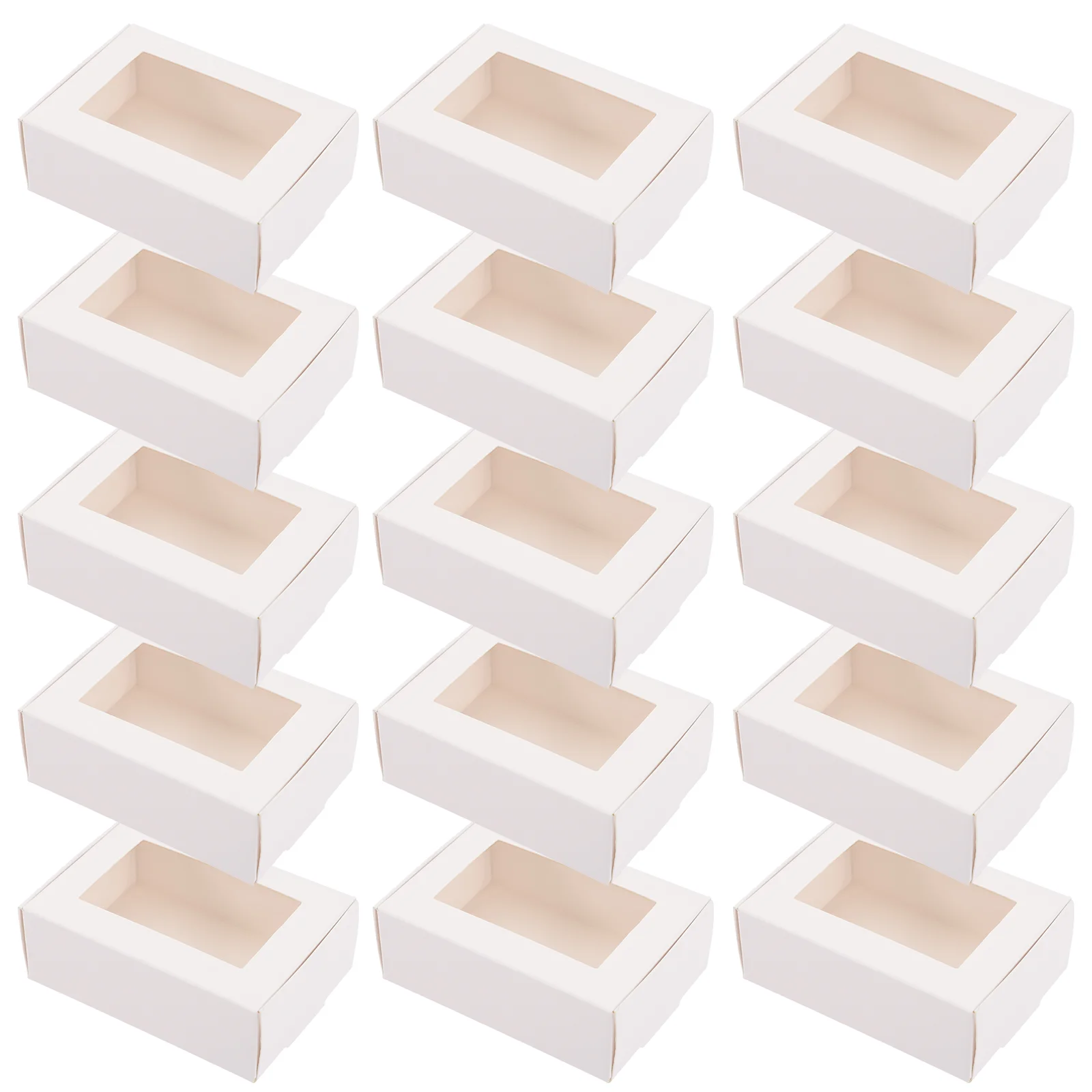 

30Pcs Kraft Box with Window Present Packaging Box Party Favor Boxes for Goodie Candy Bakery