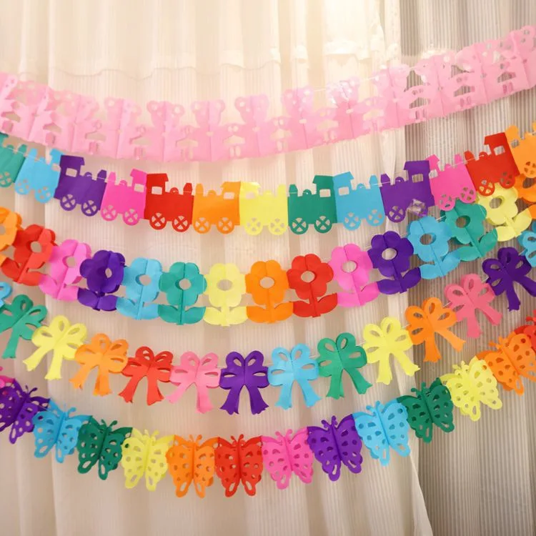 

Яркий бумажный баннер «сделай сам», Свадебный креативный декоративный баннер, декор для вечеринки в честь Дня Рождения, гирлянды для детского сада