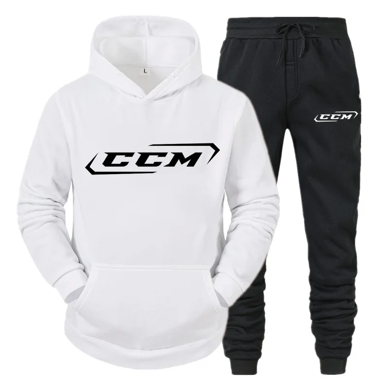 

CCM Fashion Brand Winter Men's and Women's Hoodie + Pants Harajuku Sports Suit Casual Sweater Fishing Clothing Fleece Jacket