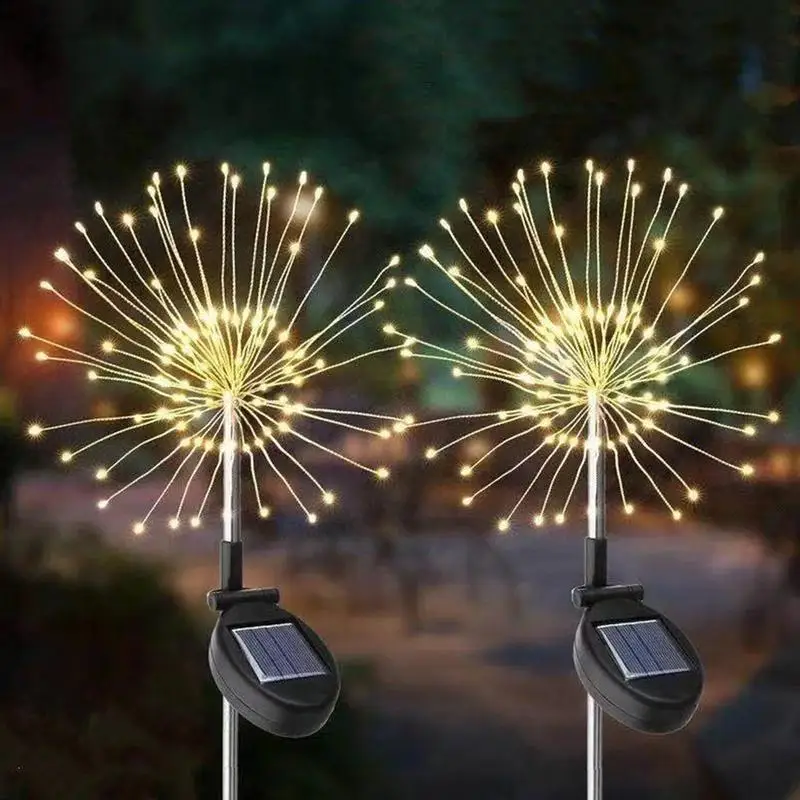 

Solar Fireworks Lamp Outdoor Grass Globe Dandelion Flash String Fairy Lights 90 /120/150LED For Garden Lawn Holiday Light