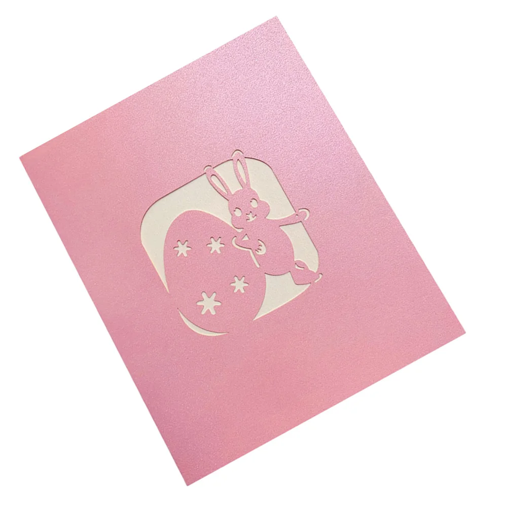 

1pc Easter Theme Cards Hollow 3D Greeting Cards Birthday Gift Blessing Cards