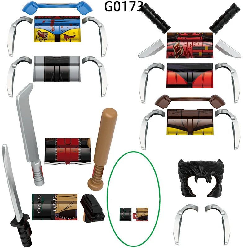 Экшн-фигурки лапа штаны оружие детали для волос модель блоков набор аксессуаров