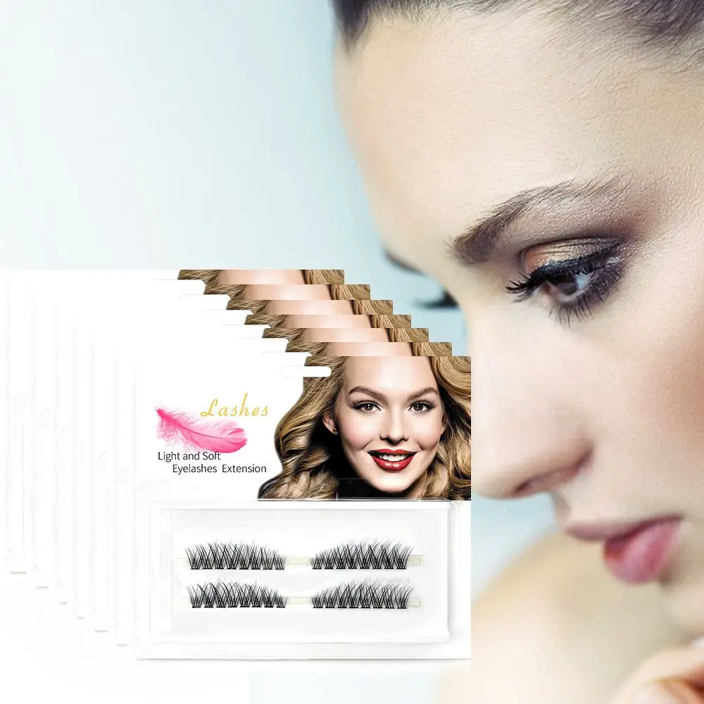

C Curl 0.07 Mink Hair Single Cluster Fluffy Segmented Natural Lashes 3D Individual Eyelashes Premade Volume Fans ​