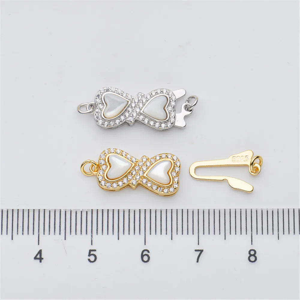 S925 Sterling silver Pearl necklace ending buckle multi hanging flower shaped connection buckle diy first accessories