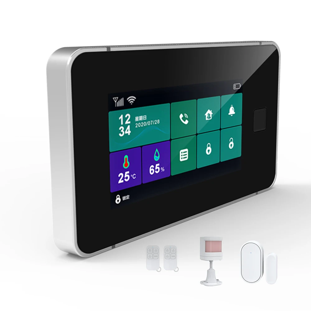 

Alarma inalámbrica Tuya para el hogar, sistema de seguridad antirrobo con Wifi, GSM, IOS, aplicación Android, Control LCD, SMS