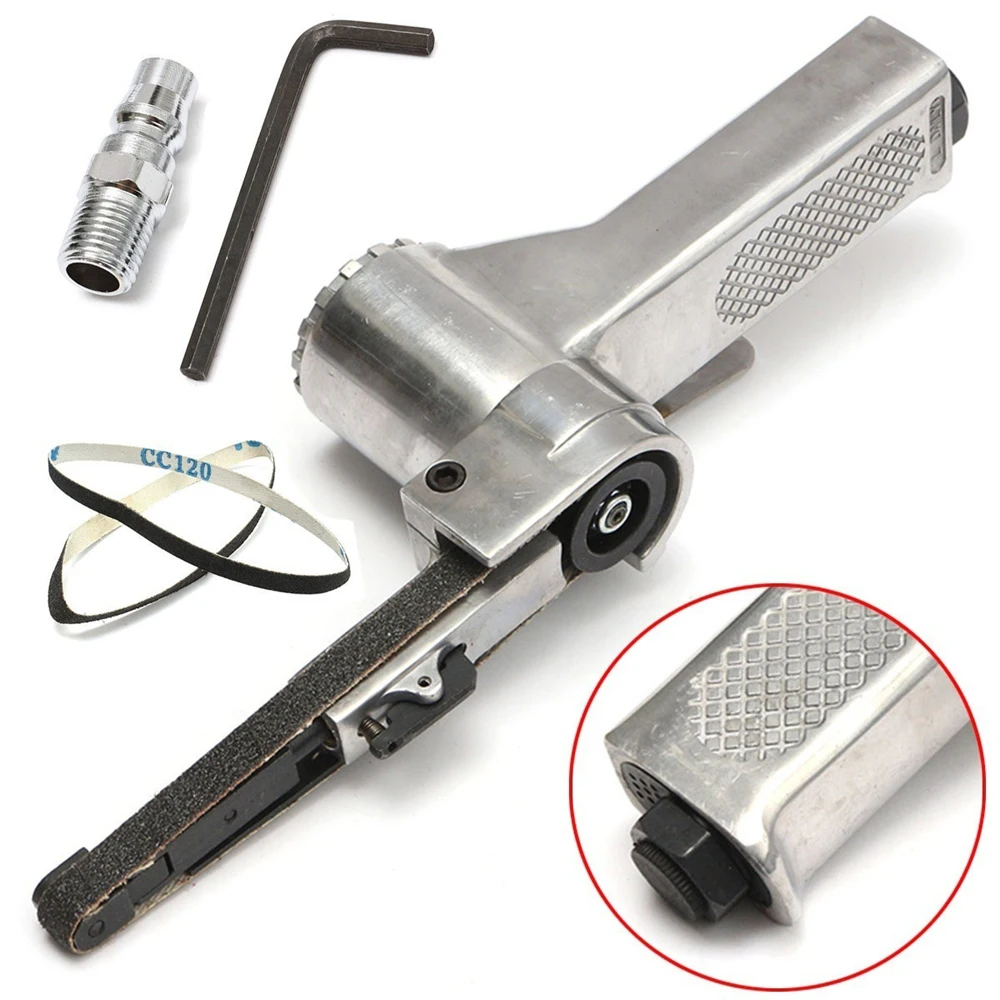 

Portable 3/8" Air Belt Sander Air Angle Grinding Machine Sanding Pneumatic Tool Set with Sanding Belts for Air Compressor