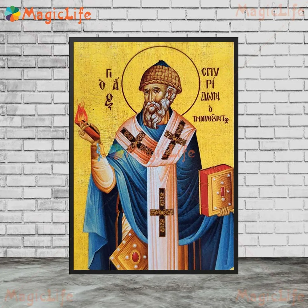 

Винтажная настенная Картина на холсте в стиле византийской религии, настенные картины в стиле Св. Мышьюса для гостиной, скандинавский постер без рамки