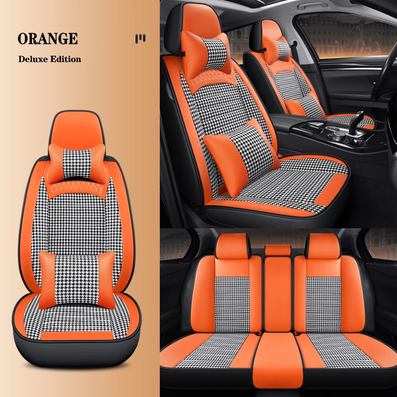 

All Inclusive Full Set Leather And Linen Splicing Car Seat For Audi All Model Q3 Q5 Q7 A4 A5 A6 A1 A3 Accessories Protector
