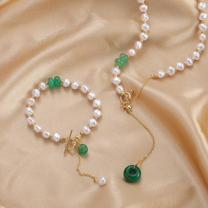 

Fashion Irregular Imitation Pearl Pendant Bracelet Necklace Beads Lucky Charm Bracelet Necklace for Women Jewelry Gifts