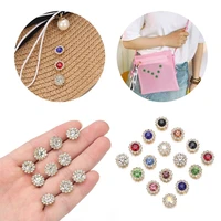 10pc flower shaped rhinestone buttons shiny crystal glass stone steel bottom clothes decoration sewing hat accessories diy craft