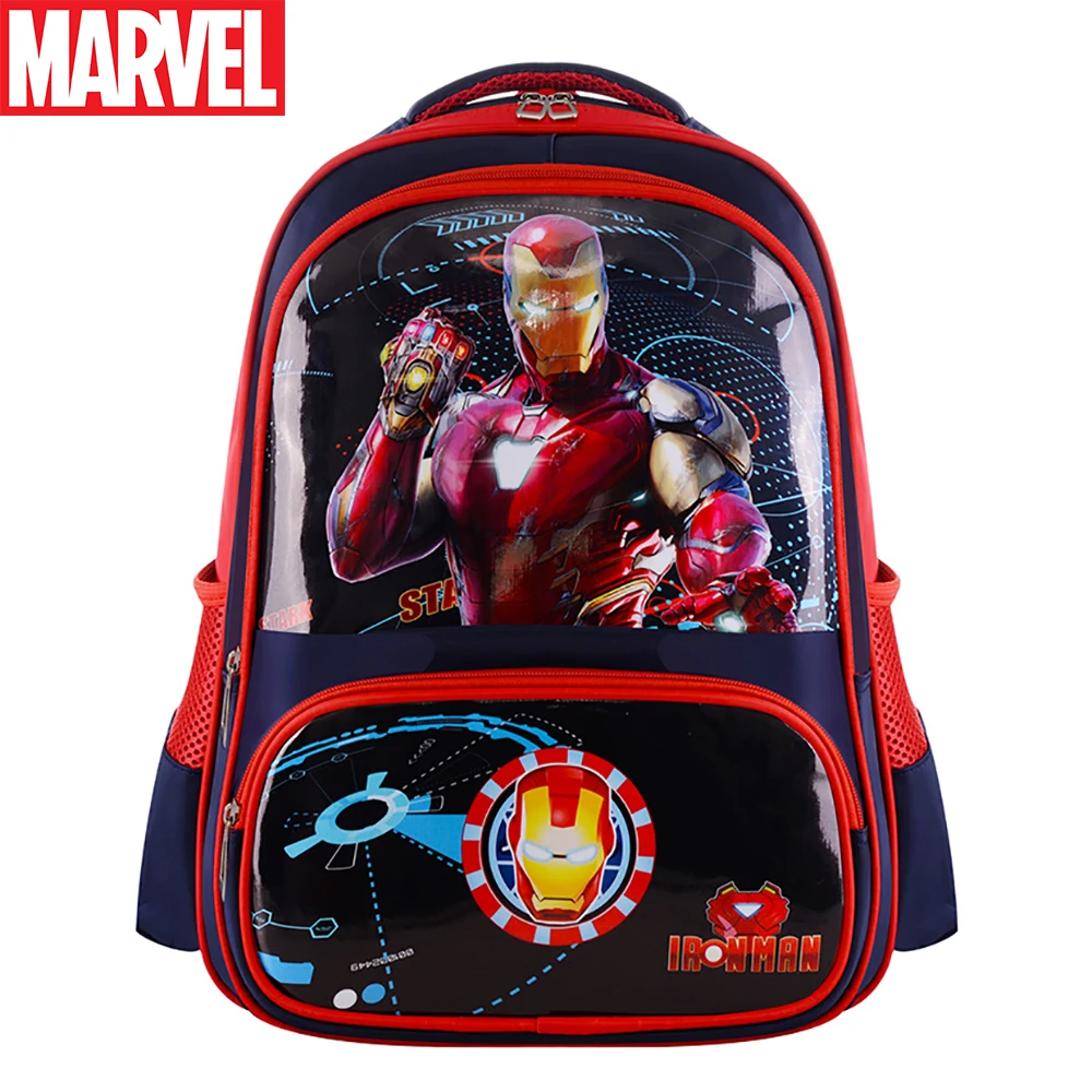 Детские школьные ранцы с героями Marvel для мальчиков, классные вместительные рюкзаки с принтом Железного Человека-паука, детская модная пере...