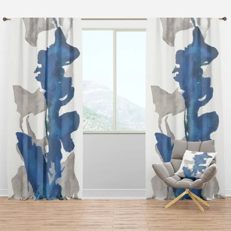 

Sapphire on Gray VI' Modern Blackout Curtain Panel