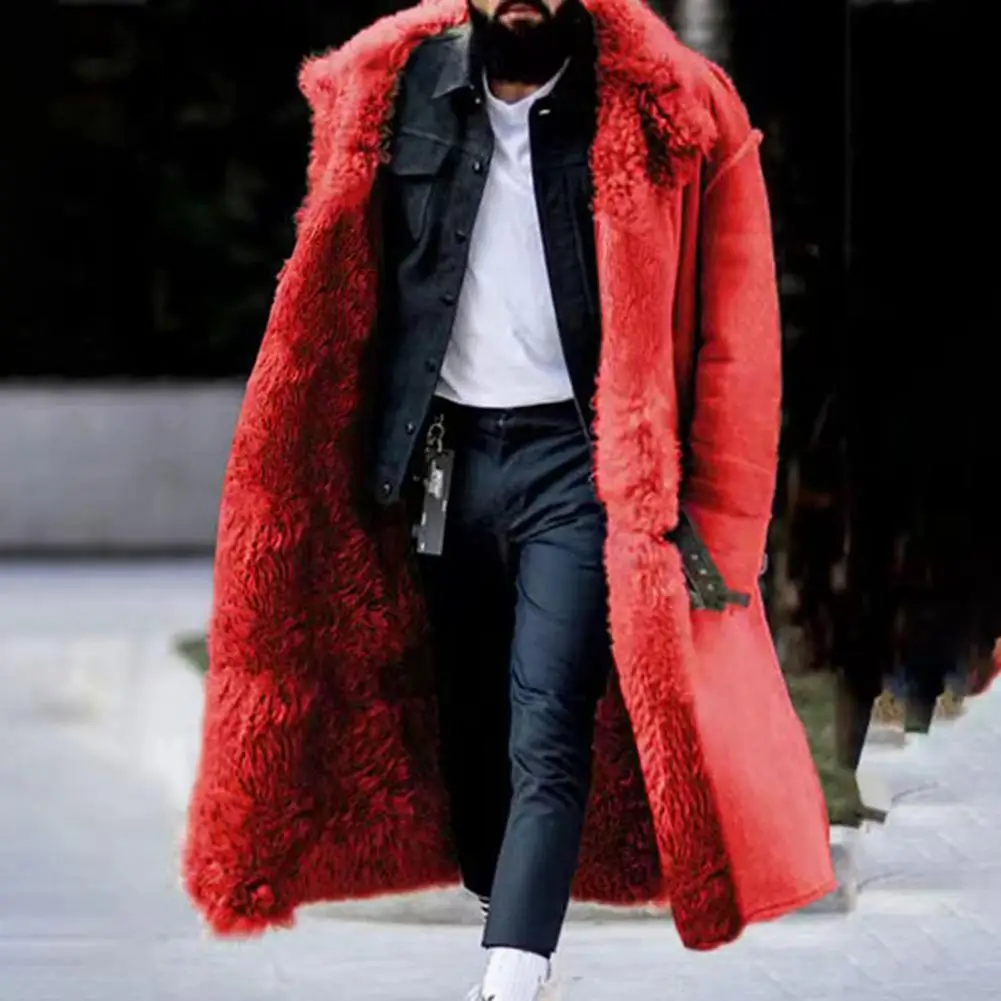 

Men Warm Plush Coat Cozy Men's Winter Coats Plush Warm Stylish Outerwear for Cold Weather Adventures Men Coat