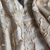 jacquard fabric three dimensional texture chinese style embroidery big petal cheongsam dress hanfu designer fabric