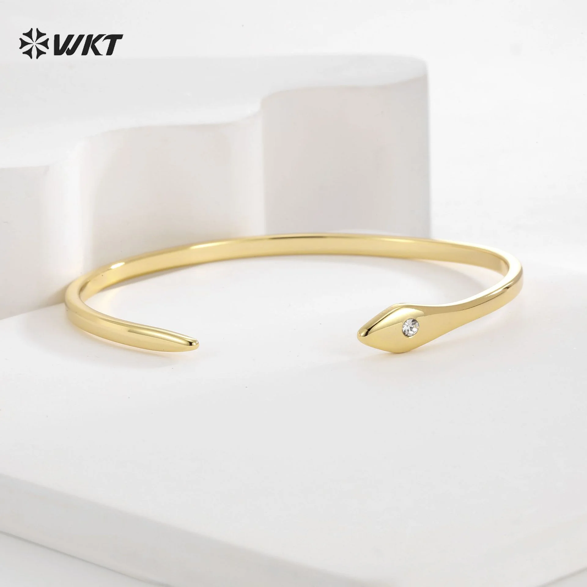 WT-MB127 Оптовая мода с позолоченным простым браслетом-манжетой можно регулировать