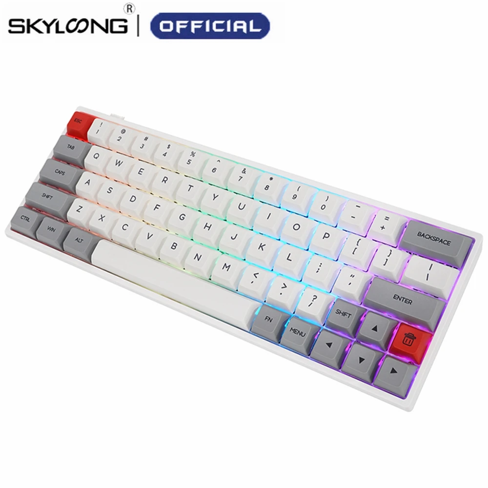 

Механическая клавиатура SKYLOONG, игровая клавиатура SK64, 64 клавиши, оптический переключатель Gateron, RGB подсветка, PBT, для планшетов и ноутбуков
