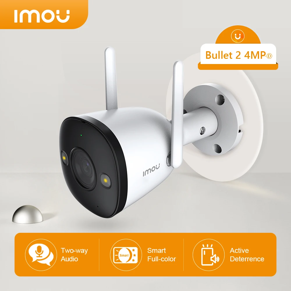 Pаспродажа Imou Bullet 2 4-мегапиксельная наружная IP-камера Wi-Fi камера Мягкий режим AP Интеллектуальное активное сдерживание Двусторонняя связь Ночное виден...