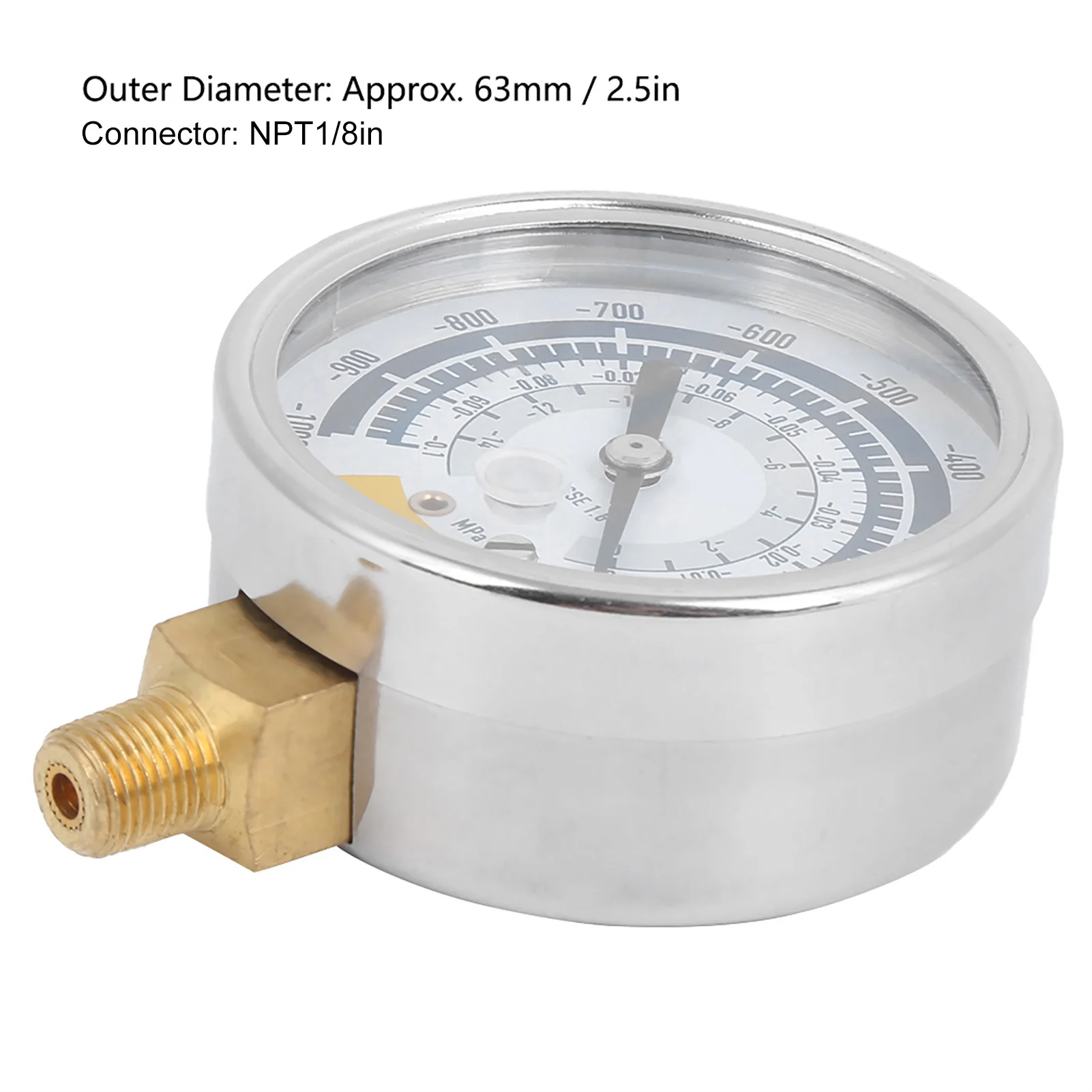 Манометр для вакуумного насоса точный инструмент с разъемом 1/4 дюйма NPT 0 ‑ 14psi