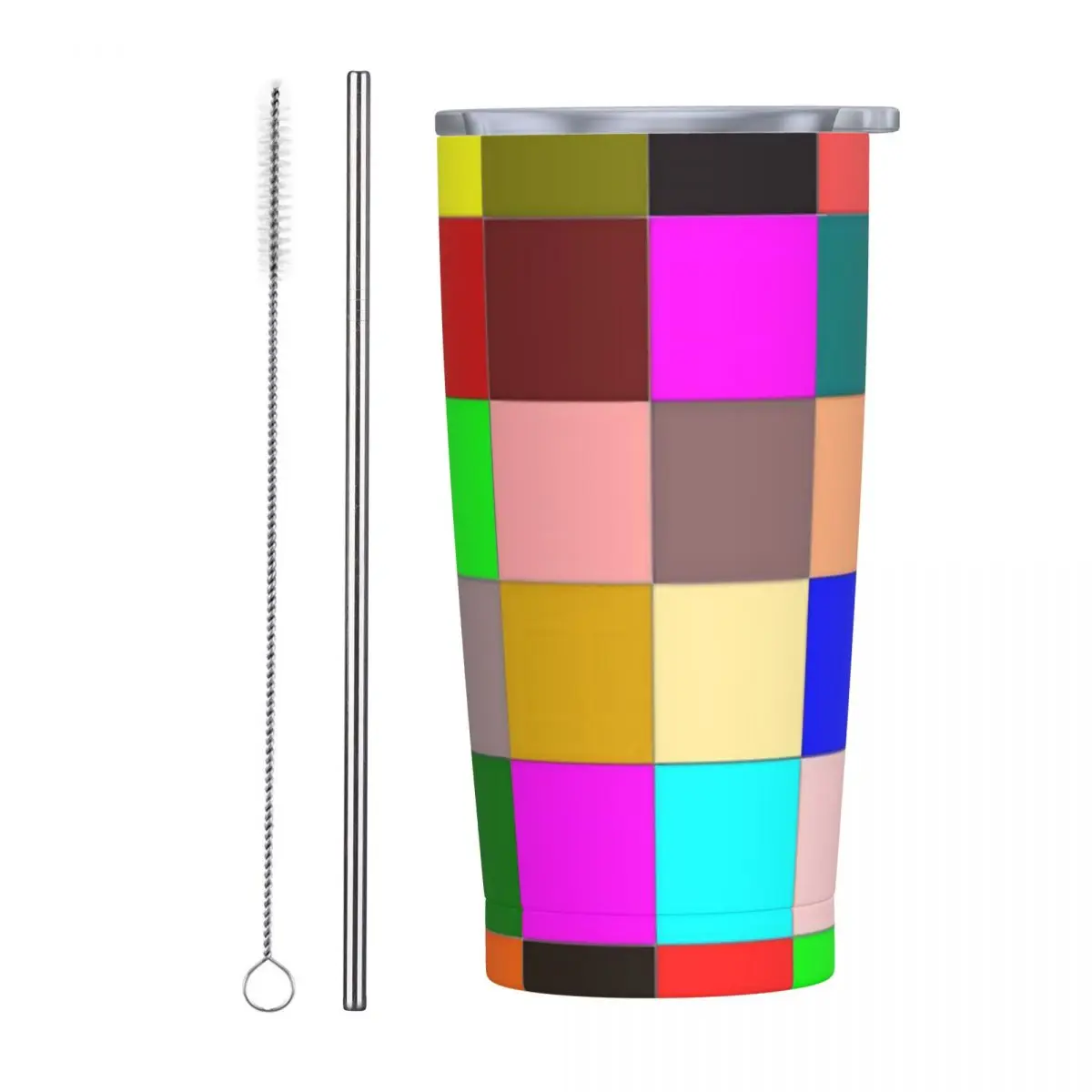 Термокружка с шахматной крышкой из нержавеющей стали