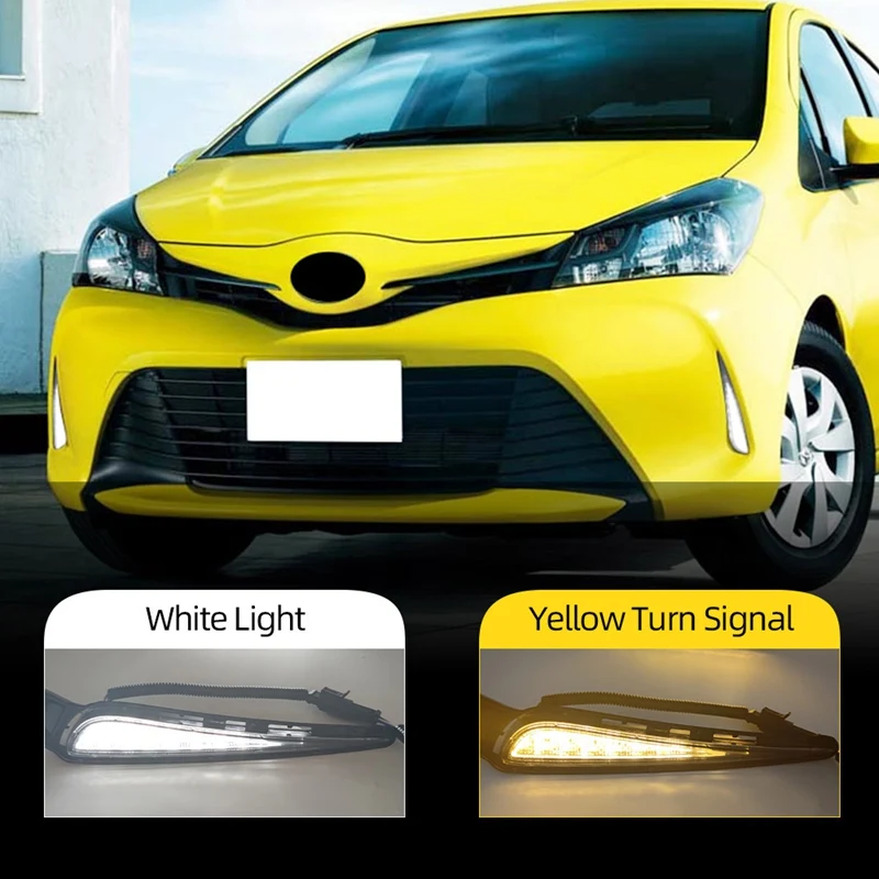 

Автомобильные модифицированные светодиодные дневные ходовые огни DRL, указатели поворота, противотуманные фары для Toyota Vitz 2016 -2018