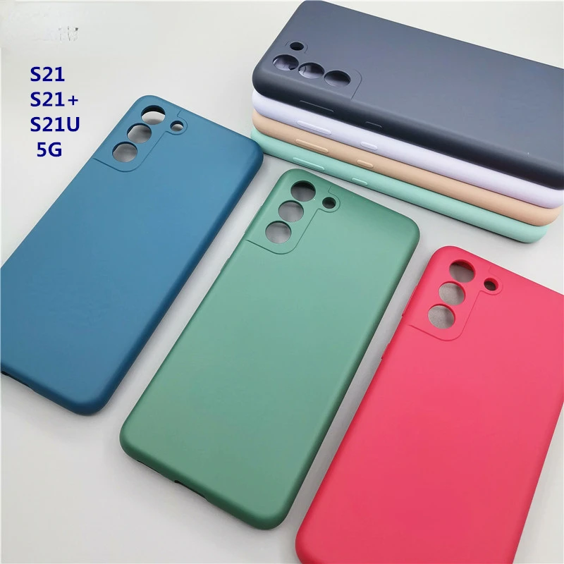

Galaxy S21 Ultra Plus 5G S21FE Silky Silicone Cover For S21+ S21Plus S21Ultra Full Protective Mobile Phone Shell