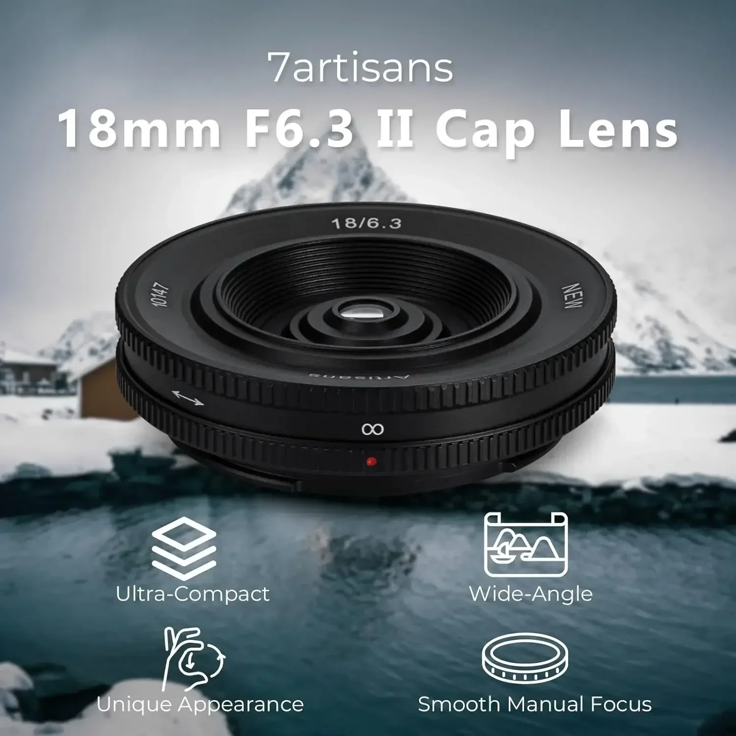 Объектив UFO 7artisans 18 мм F6.3 Mark II с ручным управлением APS-C для камер Fuji X Sony E Nikon Z M4/3